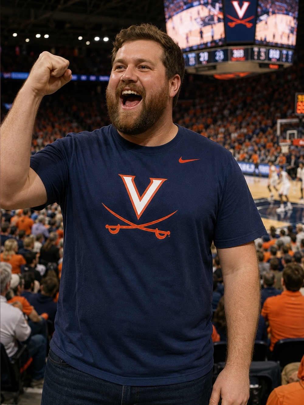 The Nike Tee Dri-FIT Virginia Cavaliers UVA Logo Navy Blue T-Shirt Men’s XXL EUC